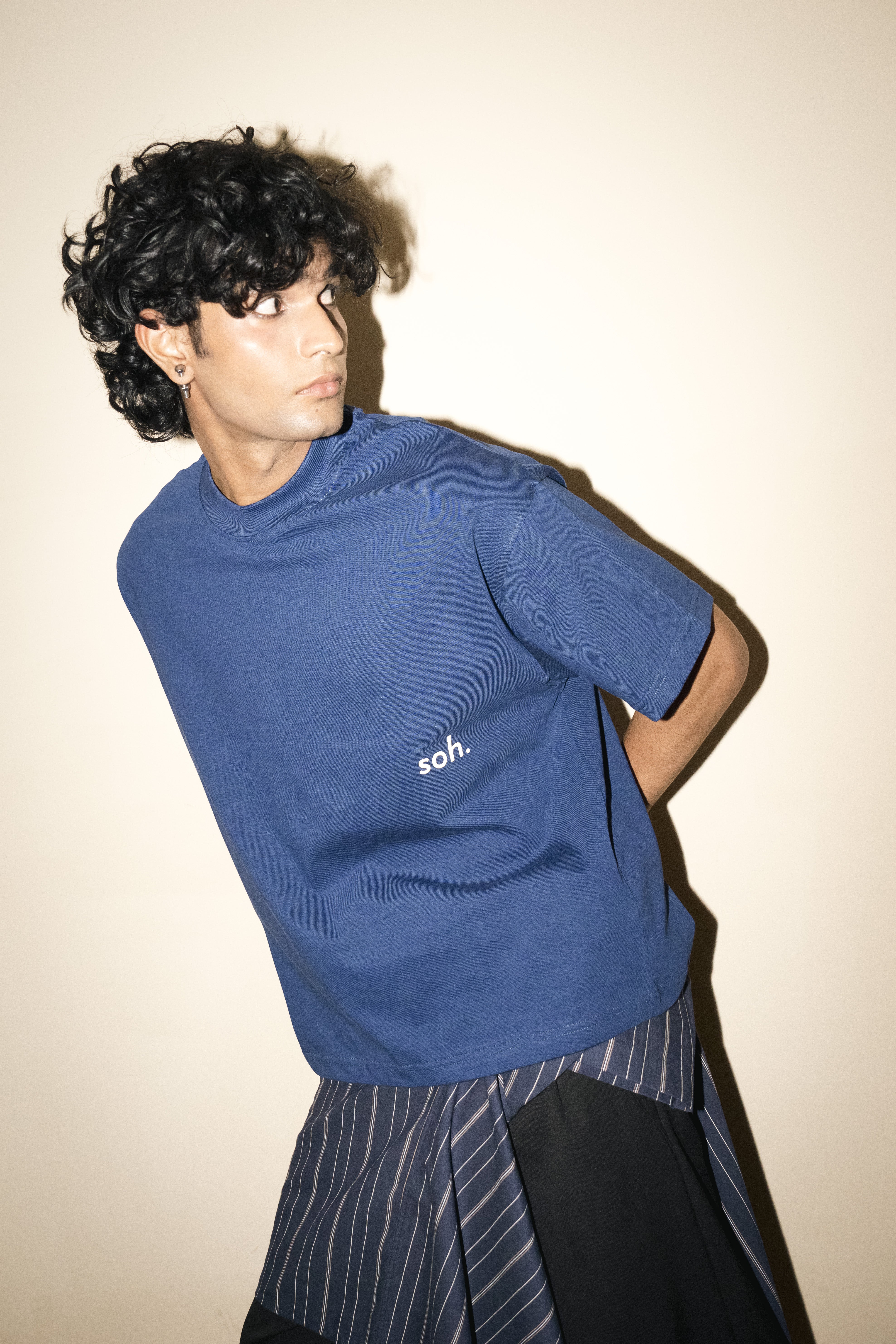 Front Puff Print Box Unisex T-shirt | Blue