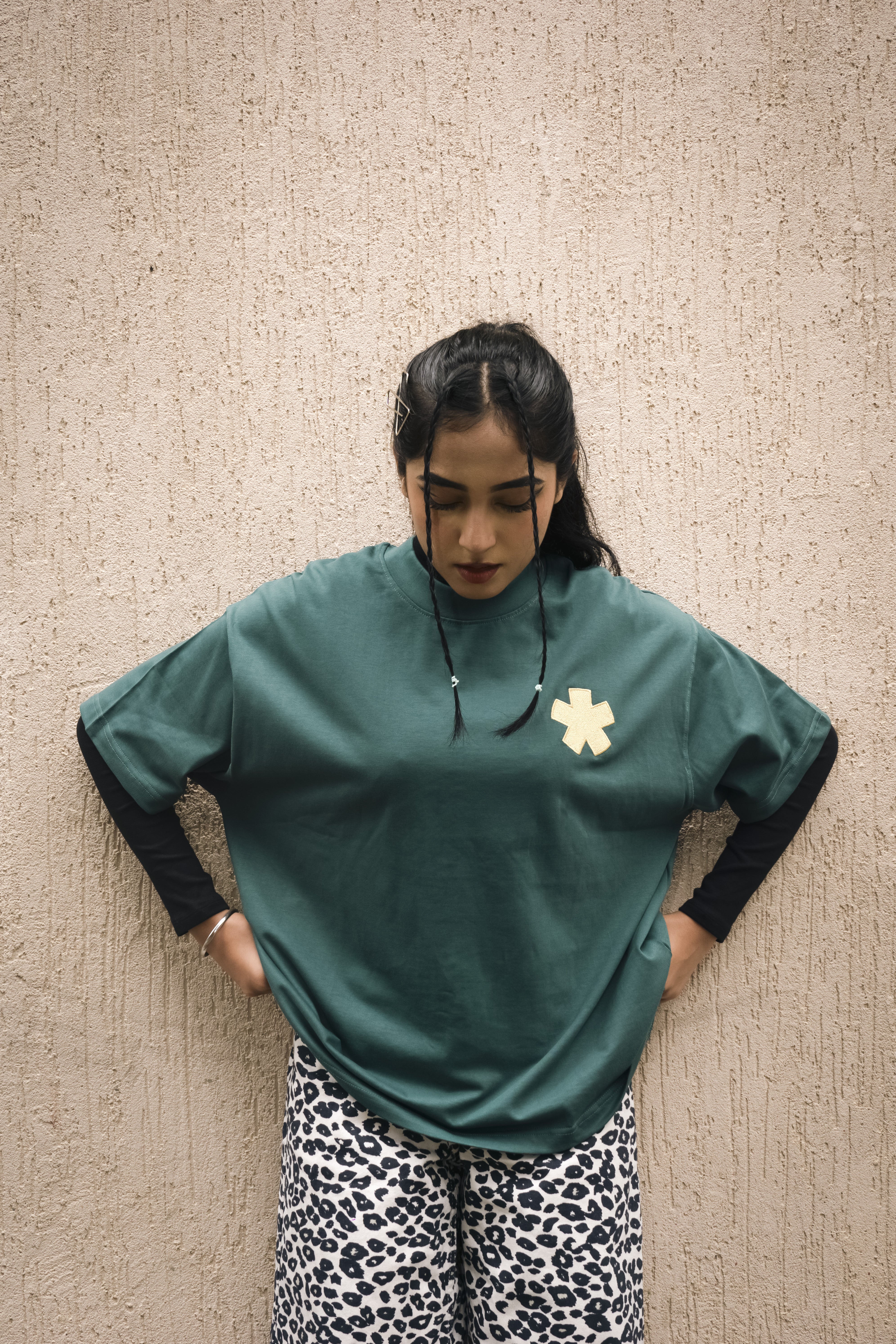 Front Embroidery Star Unisex T-Shirt | Green