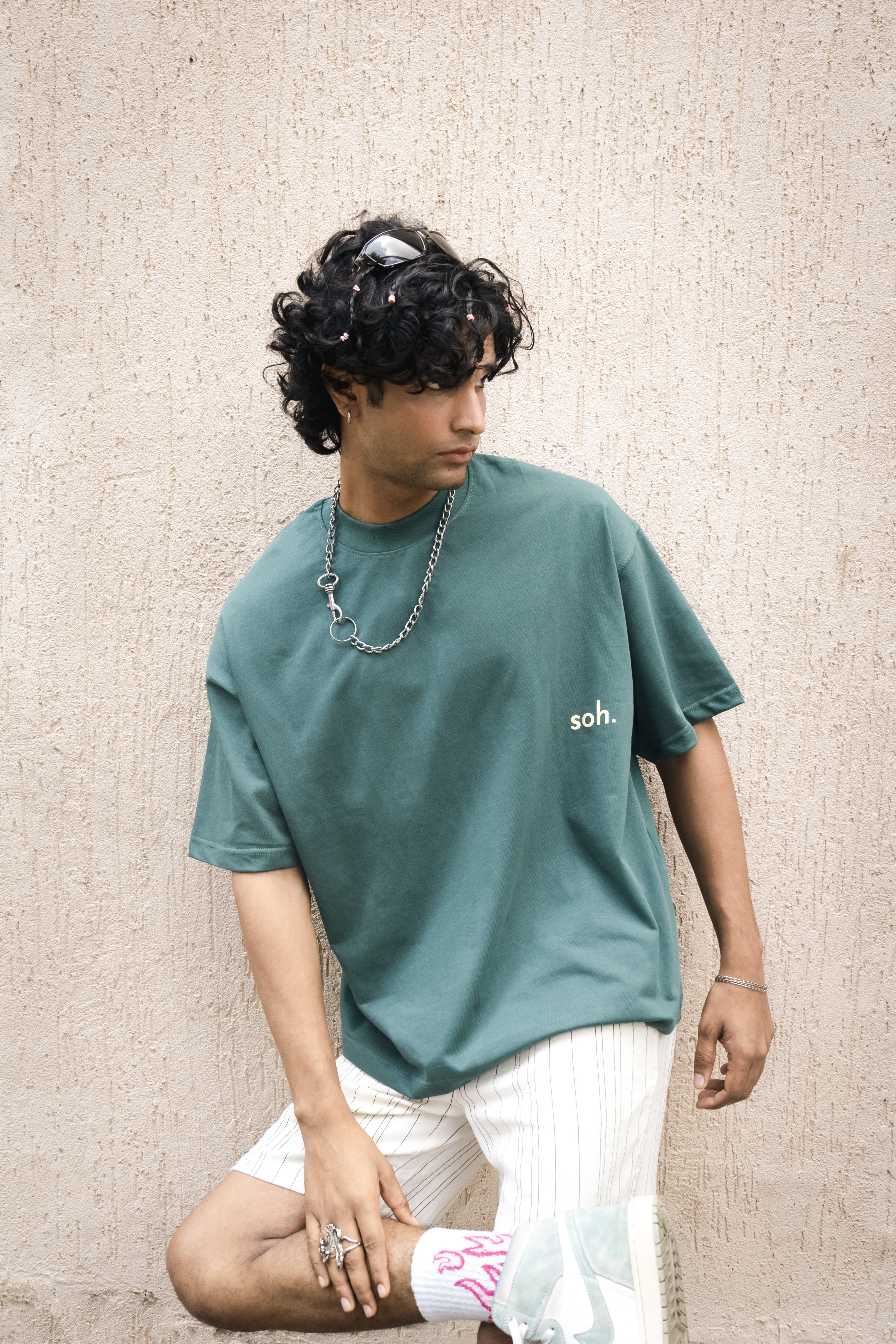 Front Puff Print Box Unisex T-shirt | Green