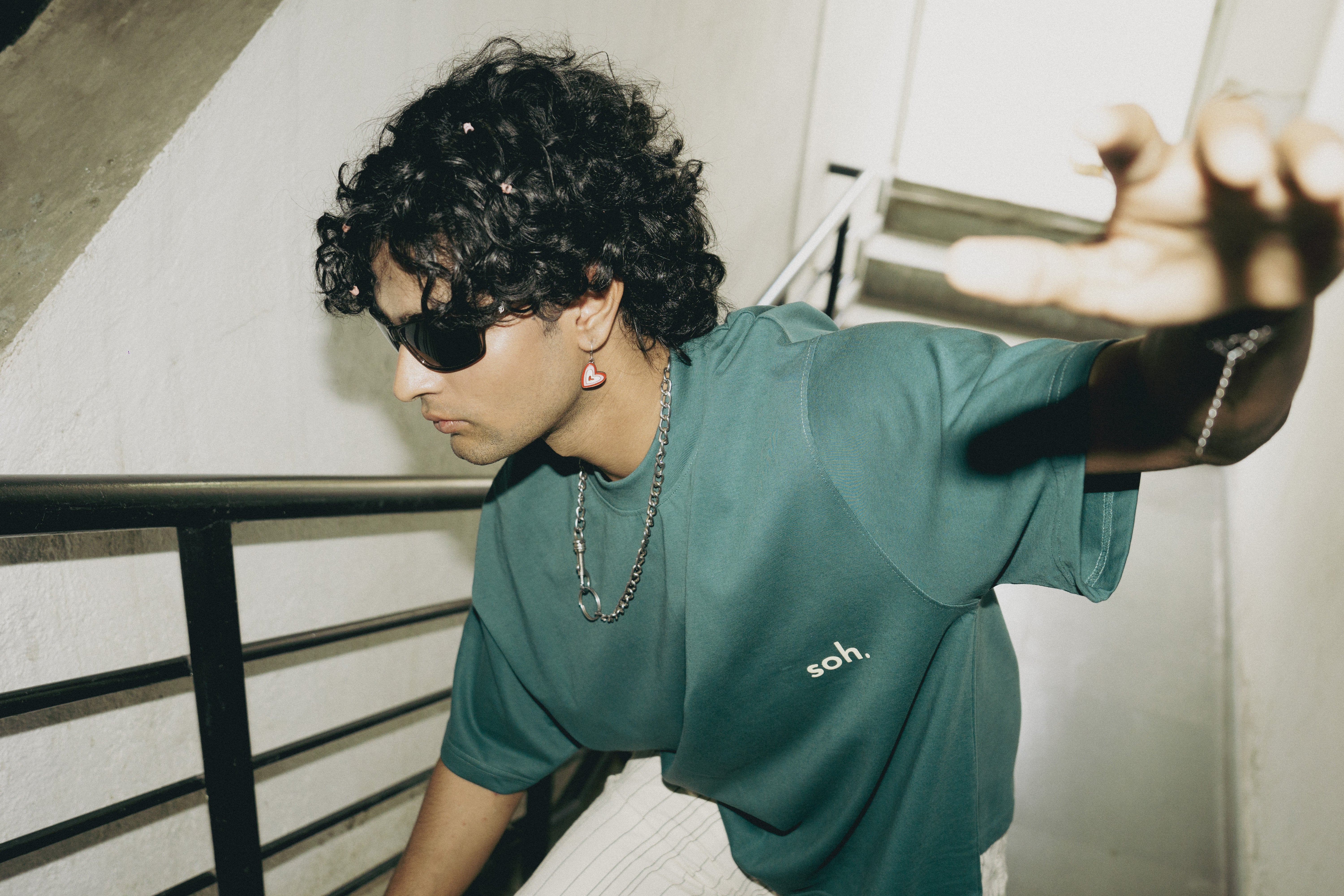 Front Puff Print Box Unisex T-shirt | Green