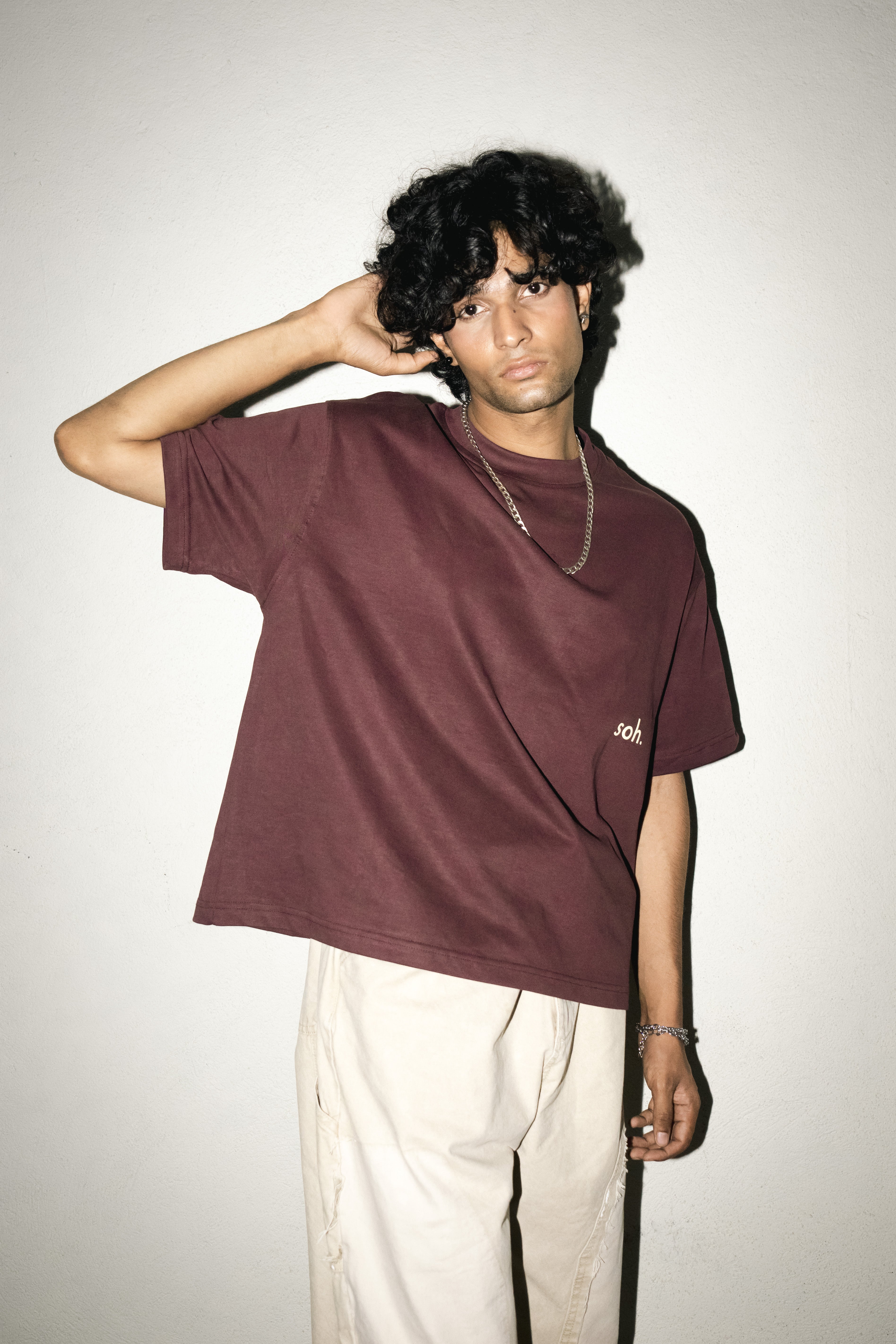 Front Puff Print Box Unisex T-shirt | Brown